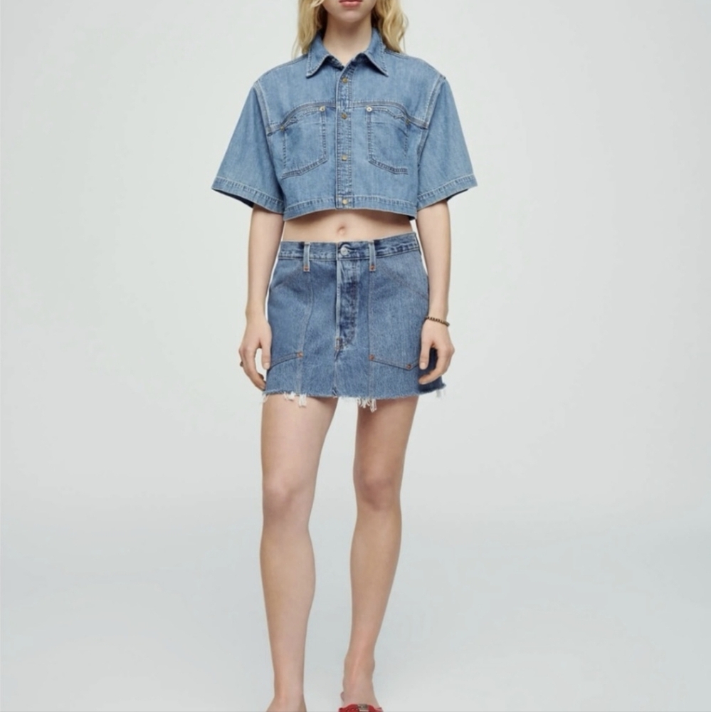 RE/DONE Levi's Jean Mini Skirt